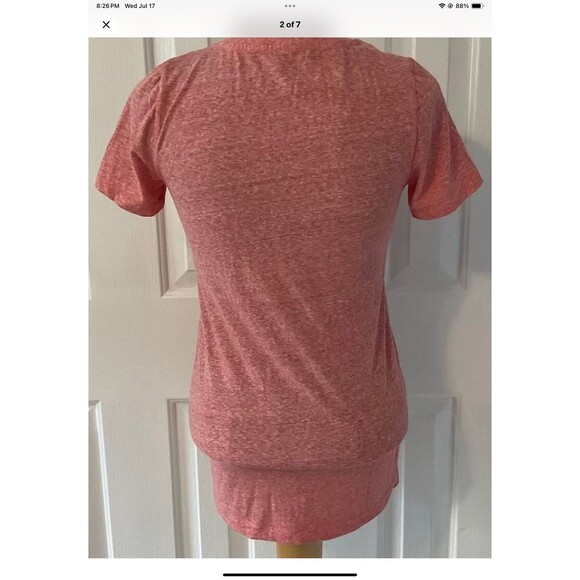 J. Crew Slub Tee Modern Pink Vintage Cotton V-Neck Size XS NWT - Picture 2 of 7